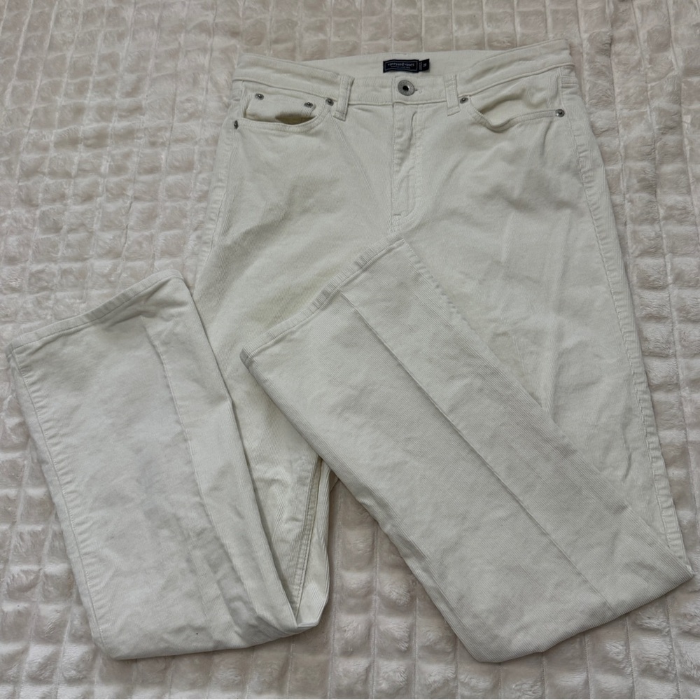 Vineyard Vines 28 Corduroy Bootcut Pants ~ Classic Preppy Winter White Flare